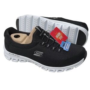 Skechers Glide-Step Resilience Shoes - NEW Womens 9.5 Wide Black - #48472-TOP3